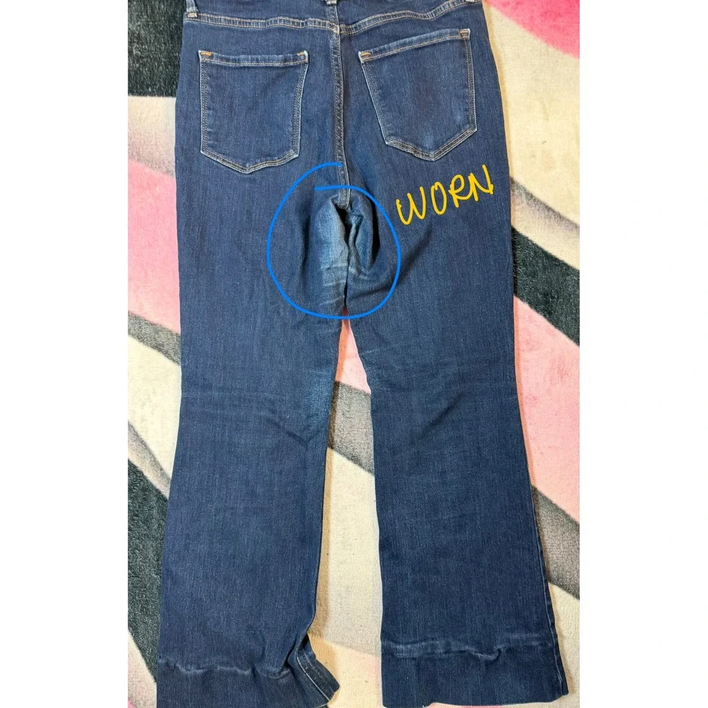 Old Navy High Rise Flare Jeans Womens 6 Dark Wash Denim Pants High Waisted
